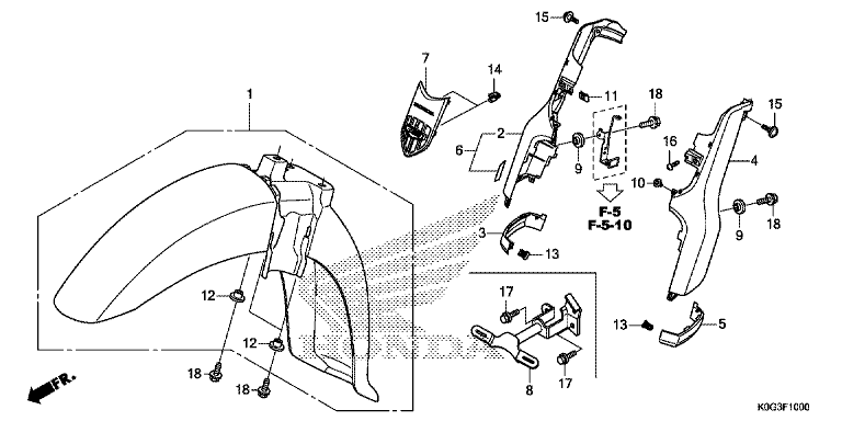 FRONT FENDER/FRONT FORK COVER