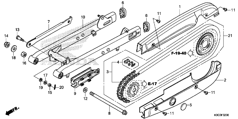 SWINGARM/CHAIN CASE