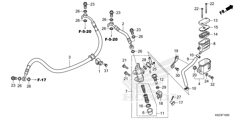 REAR BRAKE MASTER CYLINDER
