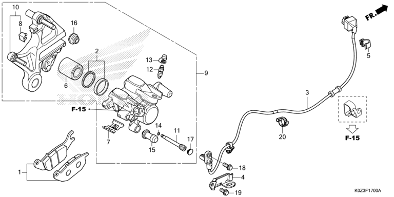 REAR BRAKE CALIPER