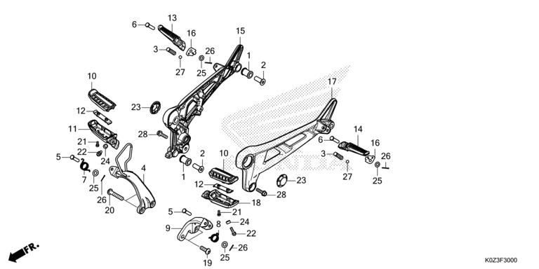FOOTPEG/FOOTREST (CB350/D/GB350)