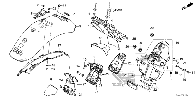 REAR FENDER (CB350/D/GB350)