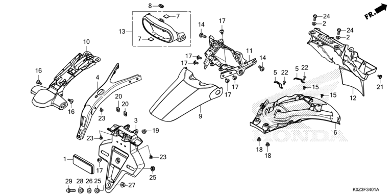 REAR FENDER (CB350RS/GB350S)