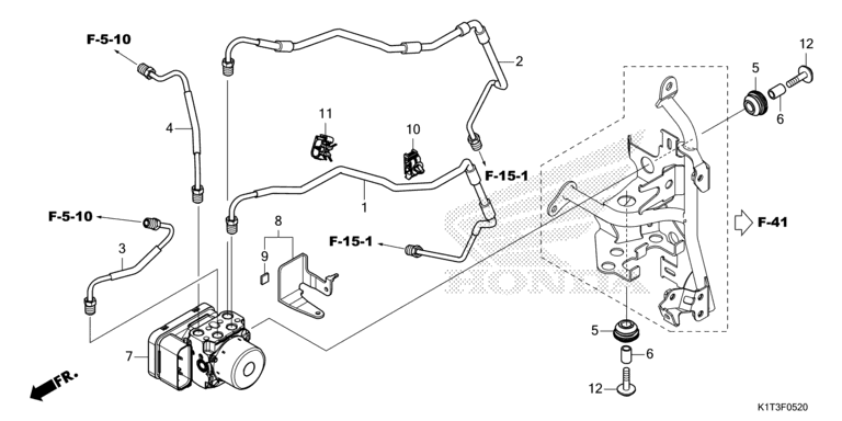 ABS MODULATOR/BRAKE PIPE (CRF250LRA/300LA/LRA)
