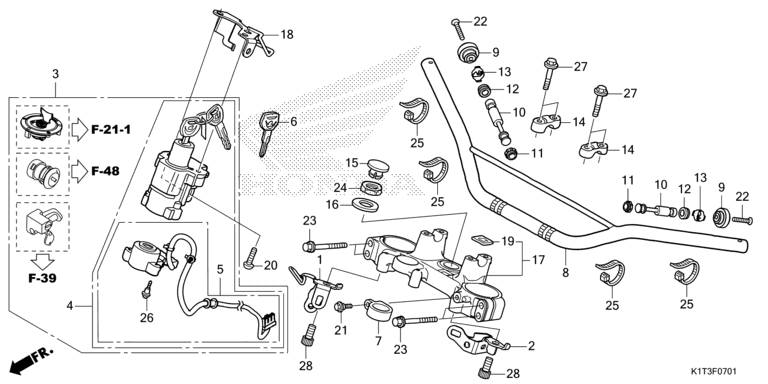 HANDLE BAR/TOP BRIDGE (CRF250LR/LRA,CRF300LR/LRA)