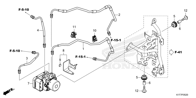 ABS MODULATOR/BRAKE PIPE (CRF250LA/LRA,300LA/LRA)