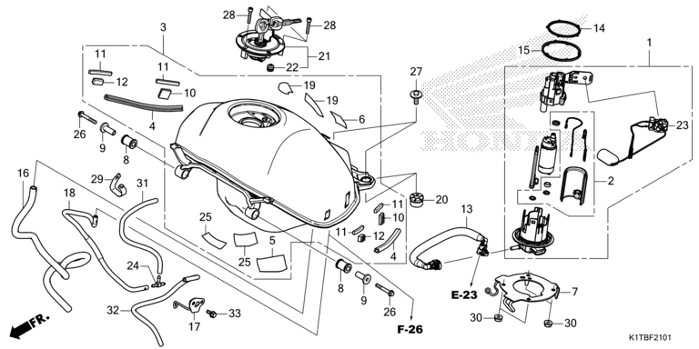 FUEL TANK (CRF250LRA,CRF300LR/LRA)