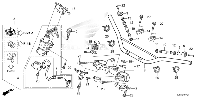 HANDLE BAR/TOP BRIDGE (CRF300LR/LRA)