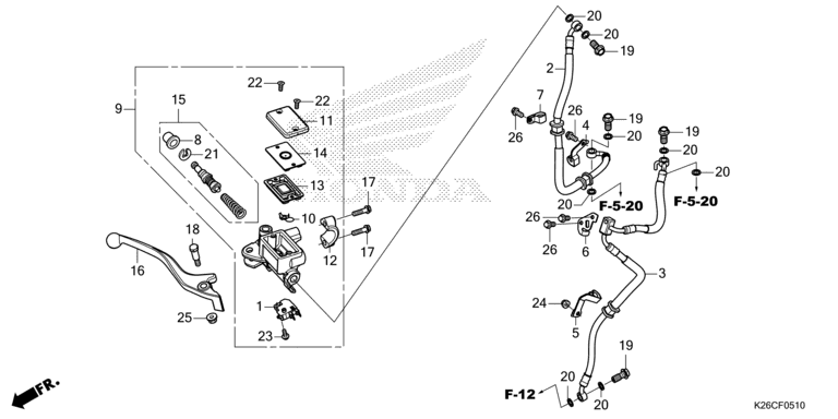 FRONT BRAKE MASTER CYLINDER (MSX GROM A)
