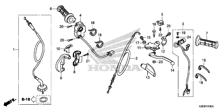 HANDLE LEVER/SWITCH/CABLE (CRF125F/FB E/H/J)