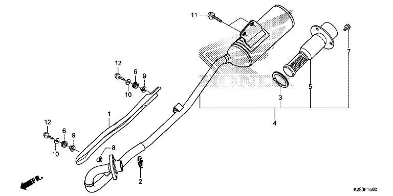 EXHAUST MUFFLER (CRF125F/FB E/H/J)