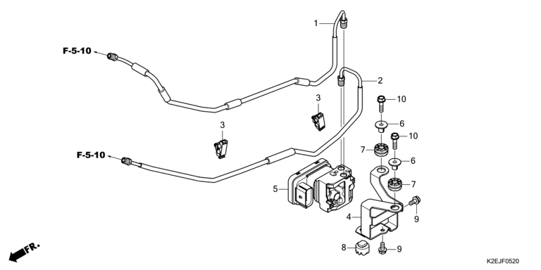 ABS MODULATOR/BRAKE PIPE