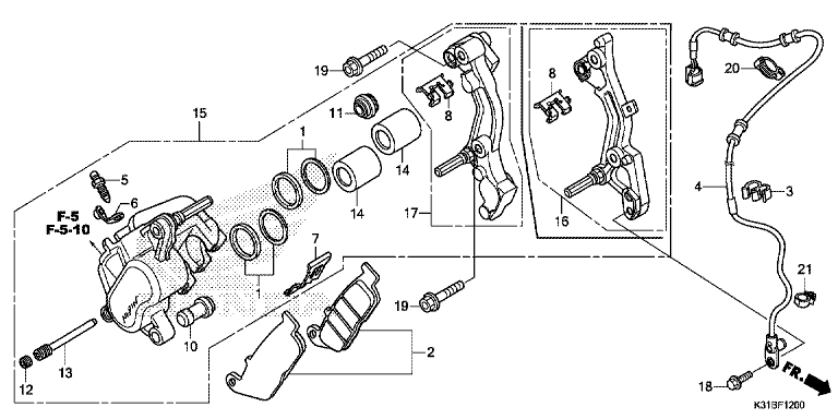FRONT BRAKE CALIPER (MC250/A/W)