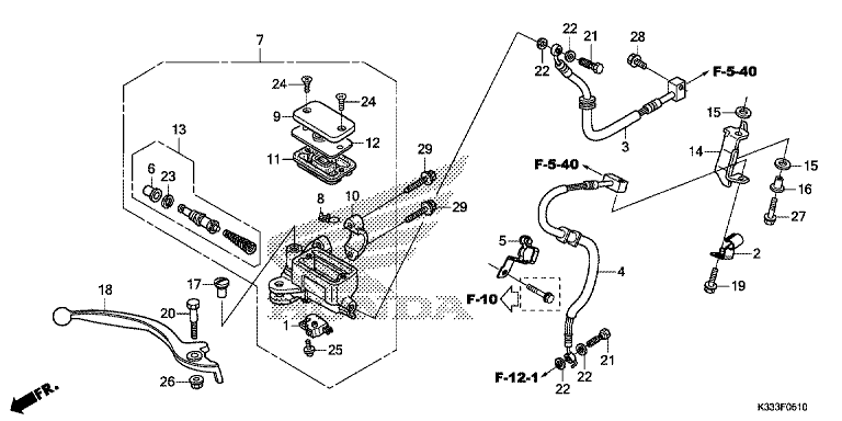 FRONT BRAKE MASTER CYLINDER (CBR250RA/300RA)