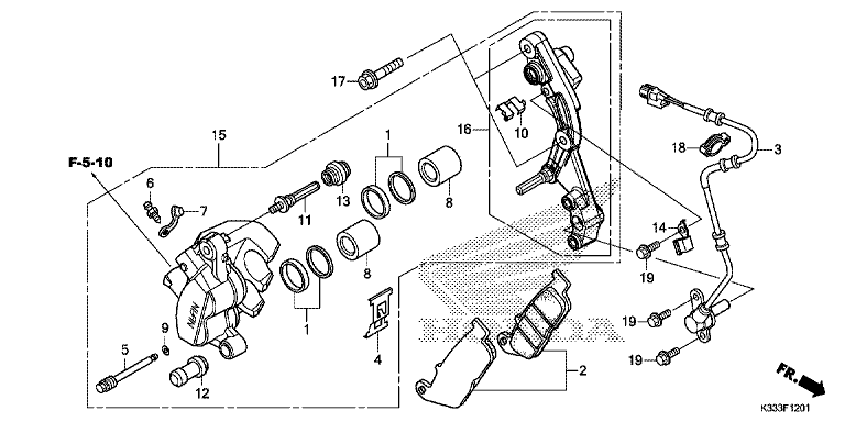 FRONT BRAKE CALIPER (CBR250RA/300RA)