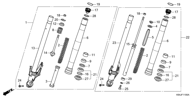 FRONT FORK (CBR250S3AL/N)