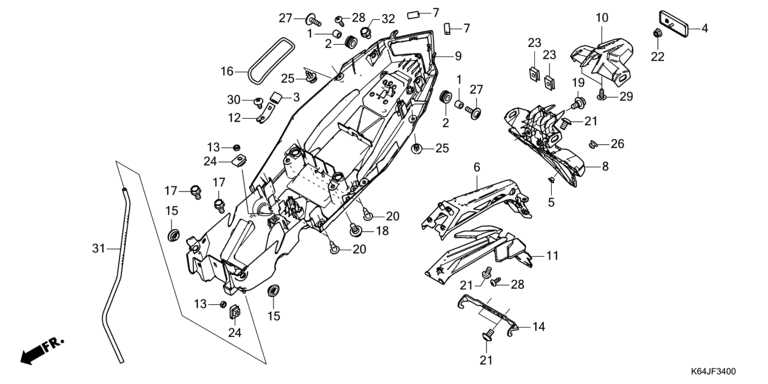 REAR FENDER (CBR250S3AL/N)