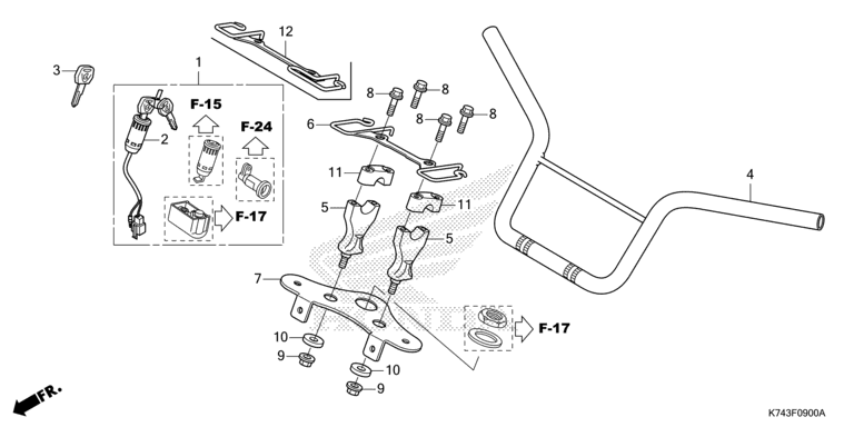 STEERING HANDLE/KEY SET