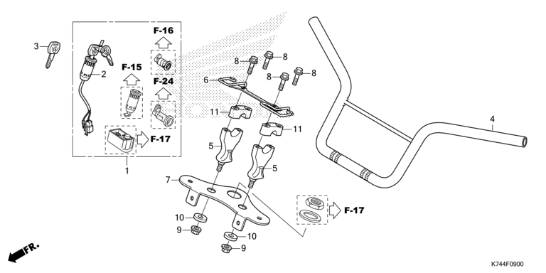 STEERING HANDLE/KEY SET