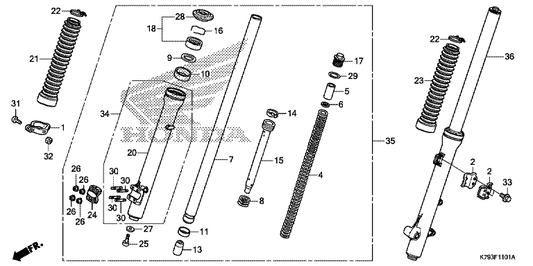 FRONT FORK (XR190CT)