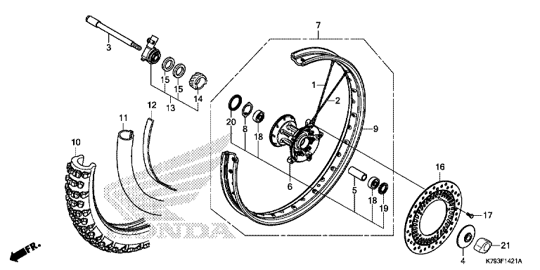 FRONT WHEEL (XR190CT)