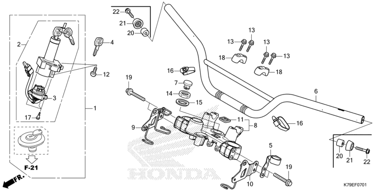 HANDLE BAR/TOP BRIDGE (XR190CT)