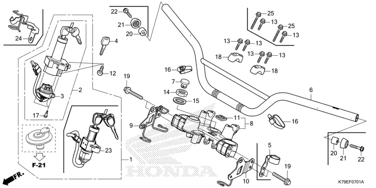 HANDLE PIPE/TOP BRIDGE (XR190CT)