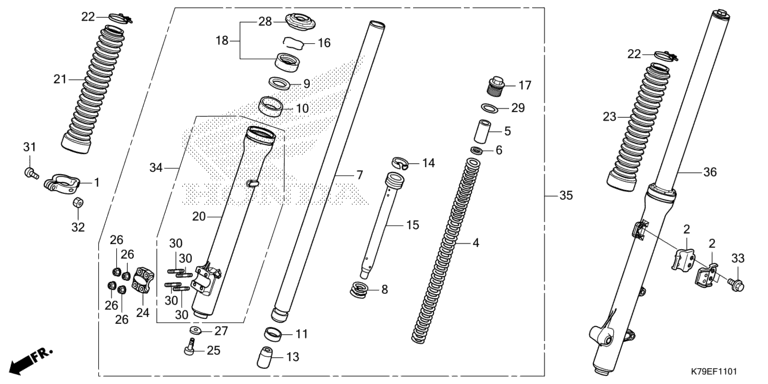 FRONT FORK (XR190CT)