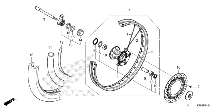 FRONT WHEEL (XR190CT)