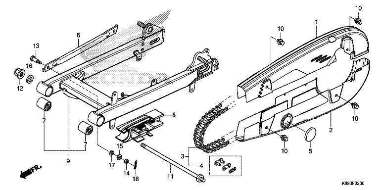 SWINGARM/CHAIN CASE