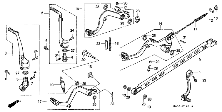 CHANGE PEDAL/BRAKE PEDAL/KICK STARTER ARM (2)