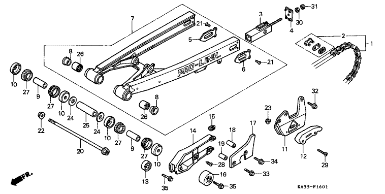 REAR FORK/DRIVE CHAIN (2)