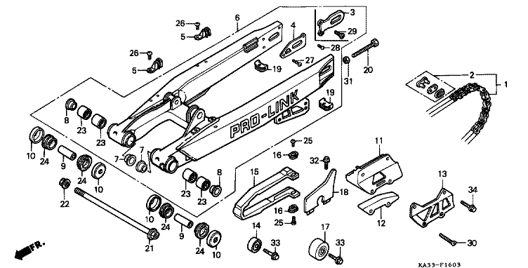REAR FORK/DRIVE CHAIN (4)