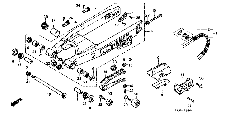 REAR FORK/DRIVE CHAIN (5)
