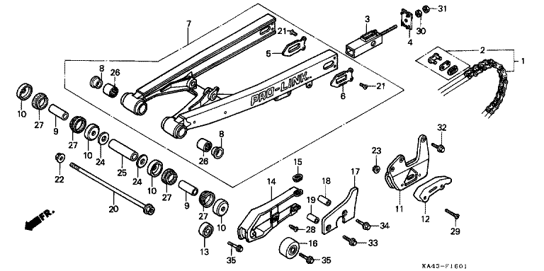REAR FORK/DRIVE CHAIN (2)