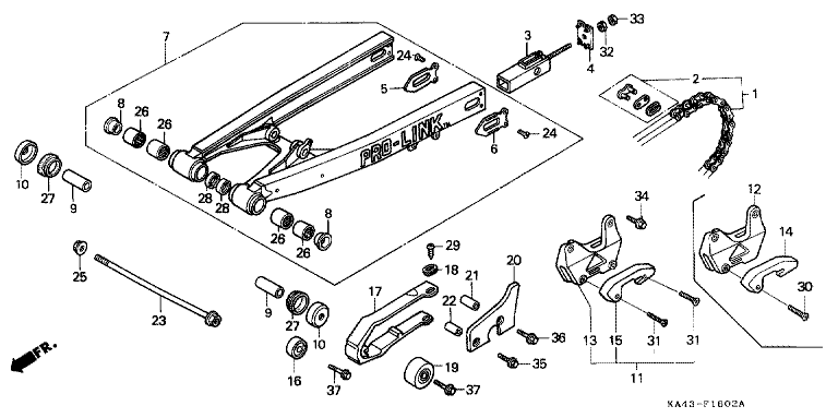 REAR FORK/DRIVE CHAIN (3)