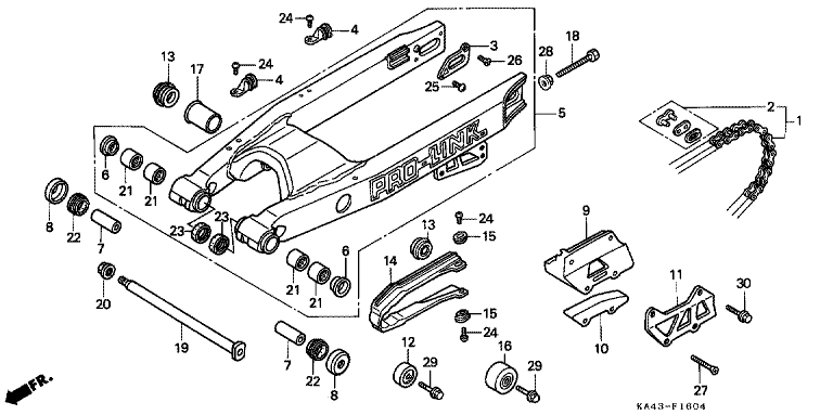 REAR FORK/DRIVE CHAIN (5)