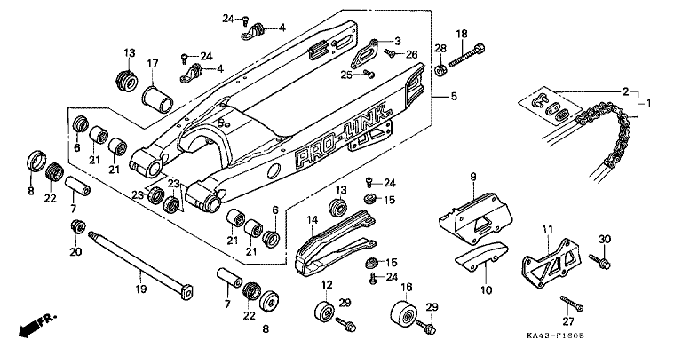 REAR FORK/DRIVE CHAIN (6)