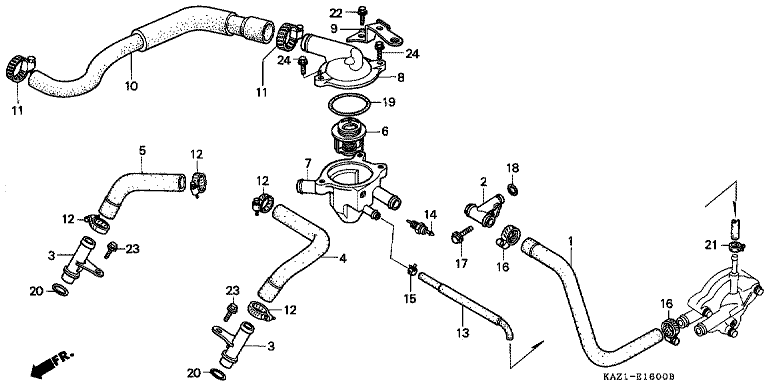 WATER PIPE/THERMOSTAT
