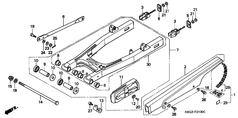 REAR SWING ARM/CHAIN CASE