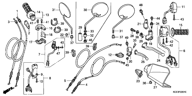HANDLE LEVER/SWITCH/CABLE (CL/DK/ED/U)