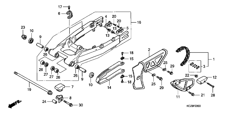 SWINGARM/CHAIN CASE