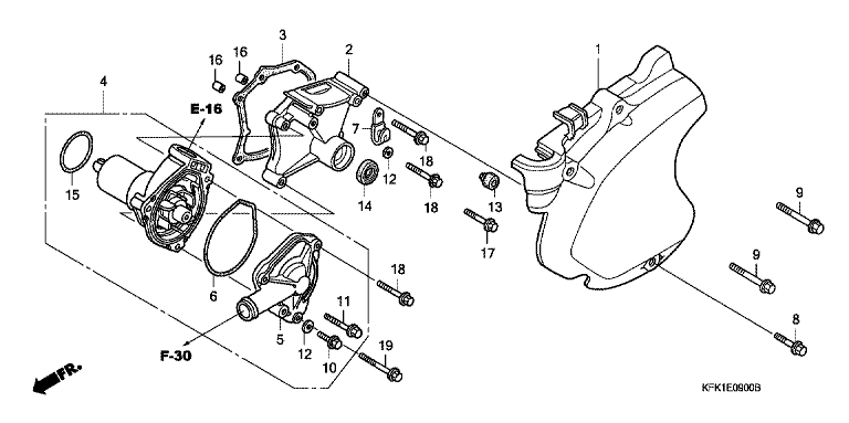 LEFT CRANKCASE COVER/ WATER PUMP