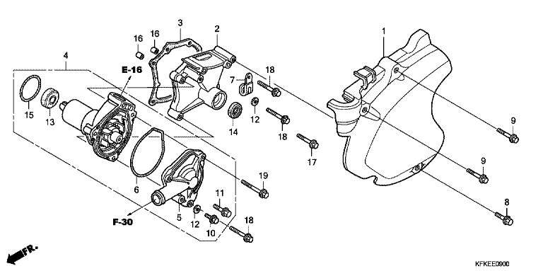 LEFT CRANKCASE COVER/WATER PUMP