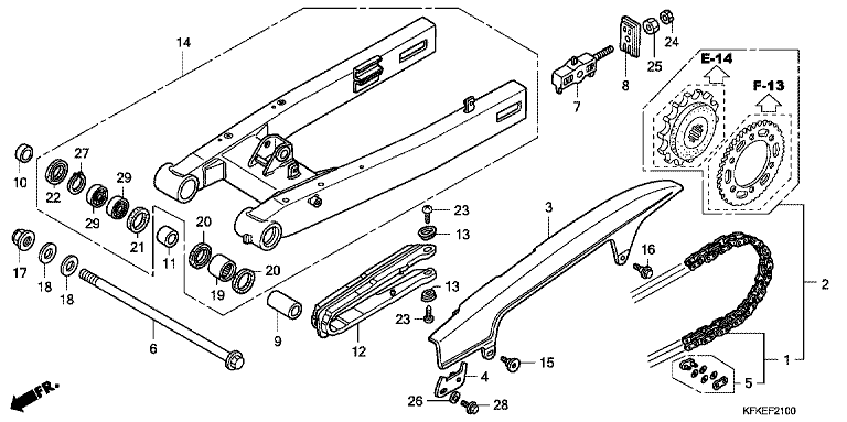 SWINGARM/CHAIN CASE
