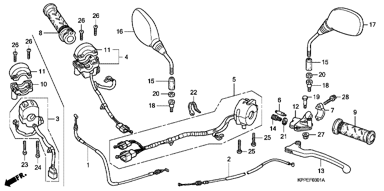 HANDLE LEVER/SWITCH/CABLE (CBR125RW7/RW9/RWA)