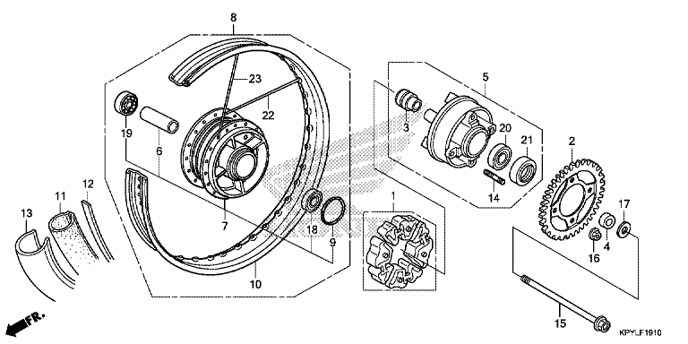 REAR WHEEL (CFT125MSL/MSM/MSP)
