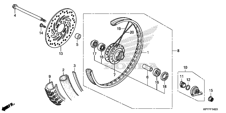 FRONT WHEEL (CFT125MS/MR)