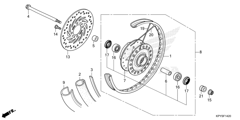 FRONT WHEEL (CFT125MR/MS)