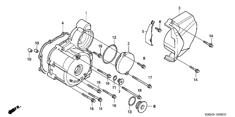 LEFT CRANKCASE COVER (XR125L3,4,5,6,A/EKB)
